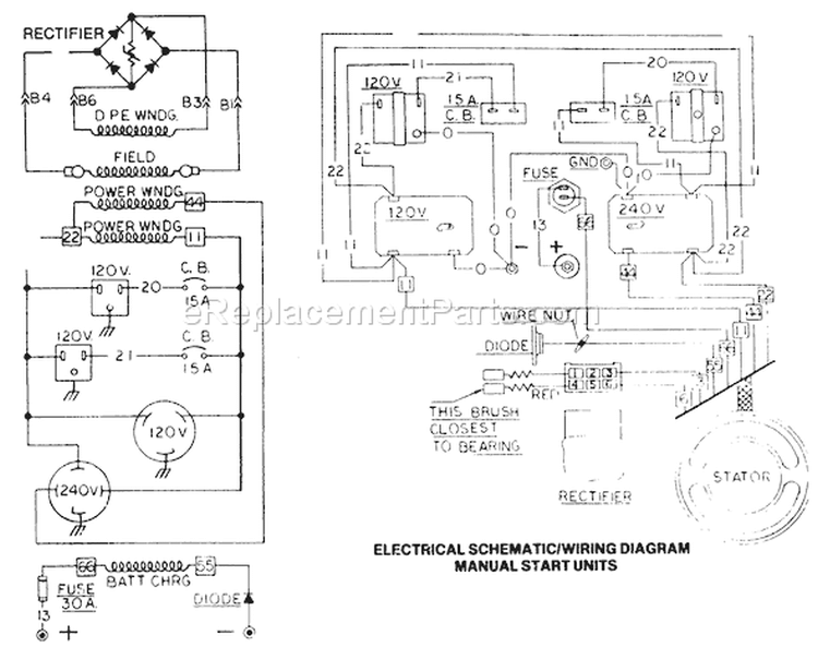 Page D Diagram and Parts List for 8751-1  Briggs and Stratton Generator